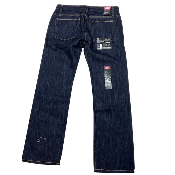 Vans Off the Wall Slimbo Denim Jeans 32x30 Dark Blue Slim Fit Low Rise New - Picture 4 of 10